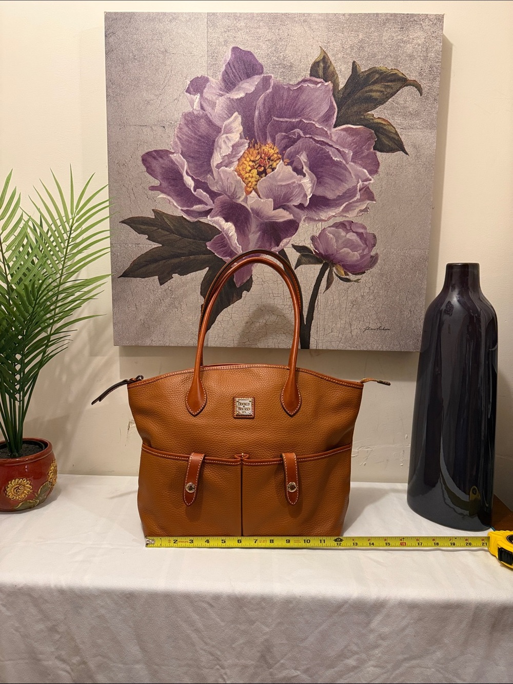 Dooney & Bourke Cognac Brown Pebbled Leather Tote awesome bag for work